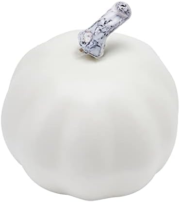 Lizxun 7Pcs Artificial Pumpkins Halloween Decoration, Lifelike Simulation Mixed Harvest Fall Foam Pumpkins for Halloween Thanksgiving Home Party Supplies (White02-7Pcs) - Image 5