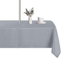 LUSHVIDA Rectangle Outdoor Tablecloth with Umbrella Hole 52x70 Inch Silver by LUSHVIDA