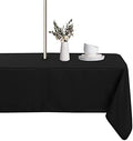 LUSHVIDA Rectangle Outdoor Tablecloth with Umbrella Hole 60x102 Inch Black by LUSHVIDA