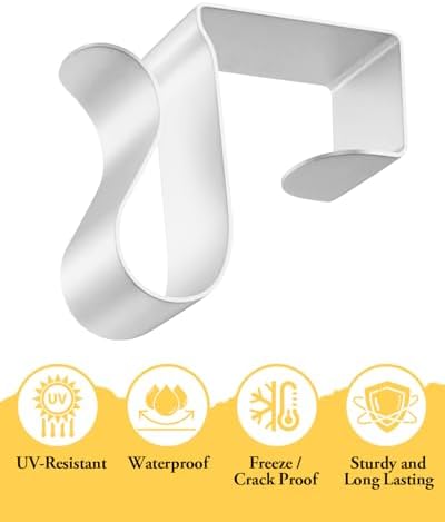 Gutter Clips for Hanging Outdoor Lights: 100 Pcs Metal White Christmas Light Clips for outside String Lights - Weatherproof Gutter Clips for Xmas Halloween Seasonal Rope Mini Decoration Lights - Image 4