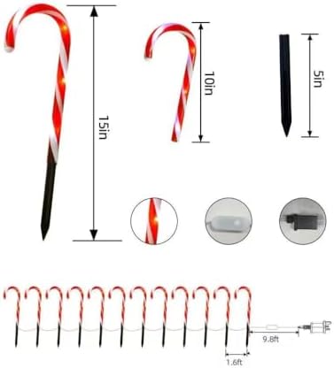 FREECUBE 12 Pack Smart Candy Cane Pathway Lights, LED Candy Cane Lights with APP Control, Dimming, Timer, DIY, Color Changing Christmas Decoration for Yard Patio Walkway - Image 2