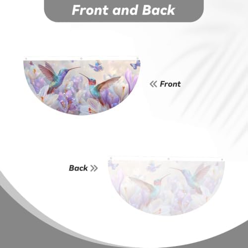 Hummingbird Butterfly Semicircular Hanging Decorative Bunting Flag 2pcs - Image 2