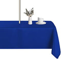 LUSHVIDA Rectangle Outdoor Tablecloth with Umbrella Hole 60x84 Inch Blue by LUSHVIDA