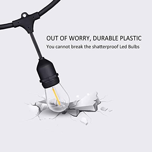 120FT Outdoor String Lights Waterproof with 40 Shatterproof Edison Bulbs - Image 3