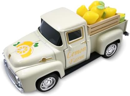 Lemon Decor Vintage Truck Decor Mini Lemons & Wooden Crate, Cream by Teeloray