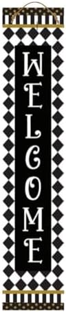 Briarwood Lane Everyday Double Sided Reversible Pine Porch Leaner 47x9.5 Checkerboard Porch Leaner - Image 2