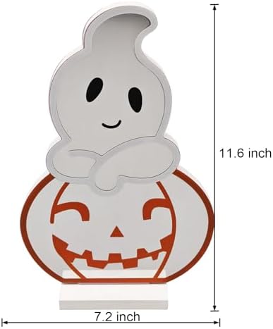 LED Halloween Pumpkin Light, Cute Neon Pumpkin and Ghost Sign Decor,11.57 Inch Halloween 3D Infinity Lights with USB Powered for Table, Room, Party Decoration - Image 3