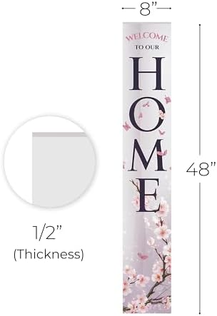 8"x48" Spring Welcome Sign for Front Porch, Hello Spring Porch Sign for Front Door Durable PVC Welcome Home Decorations for Outdoors p (Design 13) - Image 5