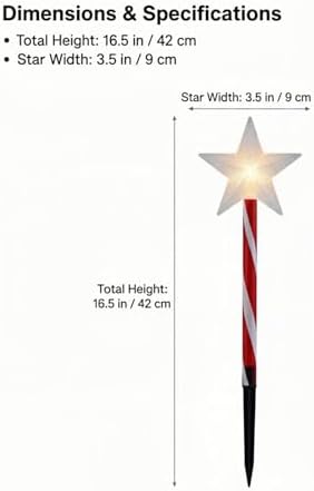 Solar Christmas Pathway Lights - 5 Designs (Star, Snowflake, Santa, Bell), Auto On/Off, Waterproof Warm White LED Color Stake Lights for Garden Yard Holiday Party Décor (Star) - Image 6