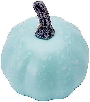 7Pcs Artificial Pumpkins of All Styles Halloween Decoration Rural Style Farmhouse Foam Pumpkin Thanksgiving Day is Suitable for Table top House Dining Table Party Decoration (Light Blue) - Image 6