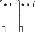 YEAHOME 2PC Garden Flag Holder Stand, Weather-Proof Yard Flag Pole Black Metal Powder-Coated Flagpole with Tiger Clip and Rubber Stopper for Garden Flags Outdoor Decorations by YEAHOME