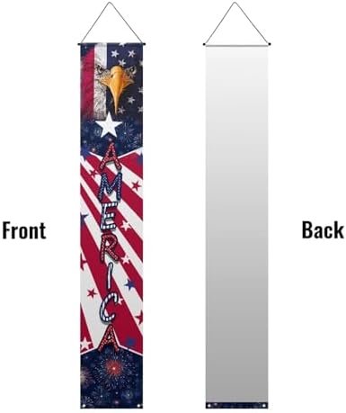 doginthehole 4th of July Decorations Door Banners 250th Anniversary USA Hanging Flag Statue of Liberty Eagle Porch Sign Patriotic Memorial Day Decor Party Supplies for Independence Day, Red White Blue - Image 6