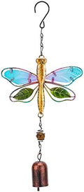 GORGECRAFT Dragonfly Wind Chime Metal Glass Music Wind Bell 14.2" Romantic Colorful Dragonfly Shaped Hanging Ornaments with Chime Gifts for Women Garden Patio Yard Party Indoor Outdoor Decorations by GORGECRAFT