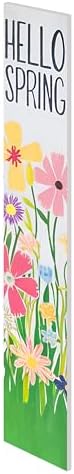 8"x48" Spring Welcome Sign for Front Porch, Hello Spring Porch Sign for Front Door Durable PVC Welcome Home Decorations for Outdoors p (Design 7) - Image 3