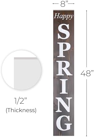 8"x48" Spring Welcome Sign for Front Porch, Hello Spring Porch Sign for Front Door Durable PVC Welcome Home Decorations for Outdoors p (Design 5) - Image 5
