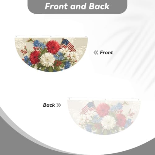 Usa Flag Flower Semicircular Hanging Decorative Bunting Flag 2pcs - Image 2