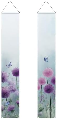 Dandelion Hanging Banners Butterfly Summer Porch Banners Flags Summer Door Hanging Decorations for Front Door Garden Home Yard Party Decorations by WelcometoLuarisgur