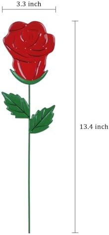 YEAHOME Valentines Day Decorations Outdoor, Set of 6 Rose Metal Flowers Decorative Garden Stakes for Valentines Day Decor, Lovely Yard Stakes for Home Lawn Pot Flowerbed Wedding Anniversary - Image 4
