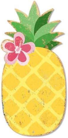 Putuo Decor Pineapple Metal Wall Decor, 13.78" x 6.64" Summer Tin Wall Sign, Tropical Fruit Hanging Art for Beach House Patio Porch Garden Pool Tiki Bar Summer Home Decor by PUTUODECOR