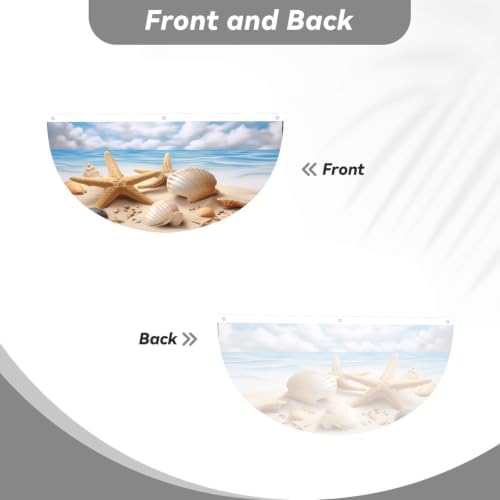 Starfish Blue Sky Semicircular Hanging Decorative Bunting Flag 2pcs - Image 2