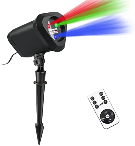 RGB Laser Christmas Lights - Indoor/Outdoor, 3 Colors, Multiple Patterns, Waterproof with Remote - for Holiday Decor - Image 2