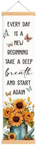 Rustic Hanging Door Banner, Rustic Inspirational Seasonal Banner for Indoor Outdoor Wall Hanging Decoration for Front Door, Entryway, Balcony, Living Room, Farmhouse, Yard, Classroom by Unknown