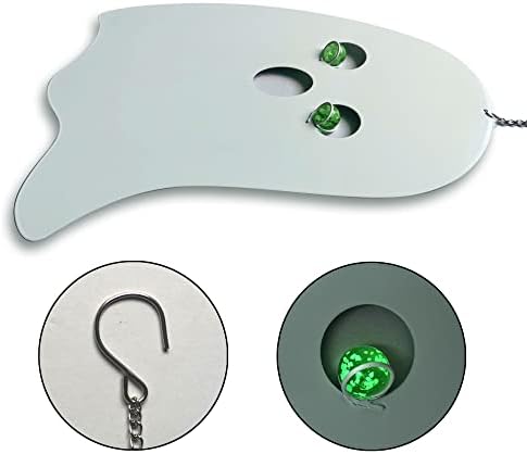 Halloween Glow in The Dark Metal Ghost Pendant Set of 3, Indoor Outdoor Hanging Decor Ornament - Image 6