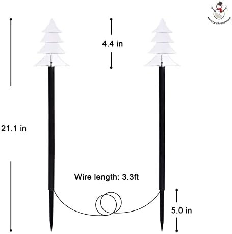 BRIGHTDECK Solar Christmas Tree Pathway Lights Outdoor Decorations, 5 Pack - Image 7