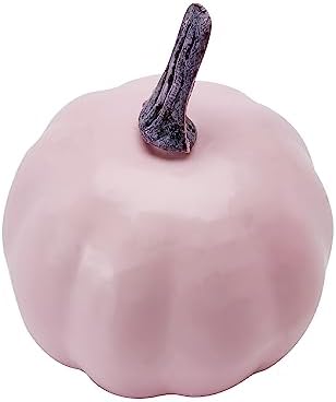 7Pcs Artificial Pumpkins of all Styles Halloween Decoration Rural Style Farmhouse Foam Pumpkin Harvest Season Thanksgiving Day is Suitable for Table top House Dining Table Party Decoration (Pink) - Image 7