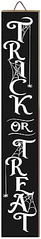 Halloween Porch Sign Decor "Trick or Treat" Wooden Hanging Sign Door Porch Standing Decorative Signs for Front Door Farmhouse Outdoor Indoor Welcome Sign Wall Craft Decor 47.2"H - Image 7