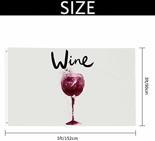 Yekiua Wine Glass Flag 3X5 Ft Watercolor Polka Dot Splash UV Protected Banner Outdoor Indoor Flag With Brass Grommets, Vivid Color Purple - Image 2