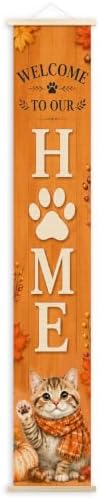 Fall Cat Welcome to Our Home Porch Door Banner Wall Decorations 8x47 by Unknown