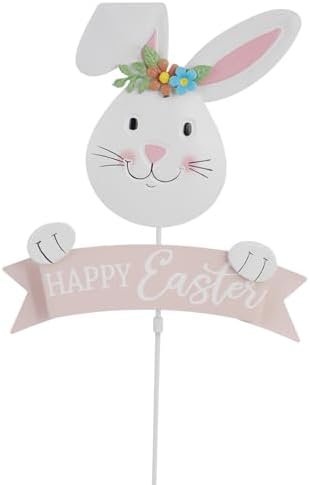 Easter Decorations Outdoor Metal Bunny Decorative Garden Stakes Happy Easter Decor Outdoor 3D Spring Yard Decor Farmhouse Rabbit for Home Outside Lawn Front Porch Happy Easter Yard Sign - Image 2