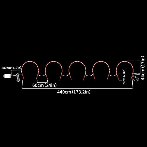 10 Pack 17" 160LED Pathway Lights Outdoor - Candy Cane Lights Lighted Waterproof for Yard Sidewalk Walkway Markers Arch Lawn Stake Light with 11-Functions (RED and White) - Image 5