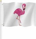 Yekiua Flamingo Flag 3X5 Ft Cute Pink African Exotic Bird Standing One Leg UV Protected Banner Outdoor Indoor Flag With Brass Grommets, Vivid Color by Yekiua