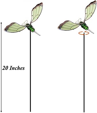 Juegoal 20 Inch Butterfly Garden Stakes Decor, Dragonfly Stakes, Hummingbird Glow in Dark Metal Yard Art for Mom, Mothers Day Ideal Gifts, Indoor Outdoor Lawn Pathway Patio Ornaments, Set of 3 - Image 4