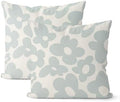Light Blue Pillow Covers 18x18 Inch Set of 2 Baby Blue Cute Floral Throw Pillows Daisy Flower Decor Outdoor Pillow Cases Linen Spring Summer Farmhouse Decoration Cushion Cover for Couch Sofa by JEFERSO
