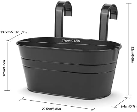 Hanging Planters, 10.6" Metal Railing Planters for Outdoor Plants, 4pcs - Image 3