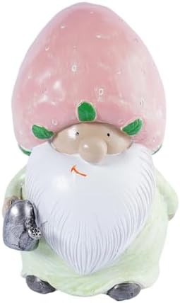 Garden Statues Gnomes Strawberry Gnome Garden Decor Hand Painted Resin Tomte Figurine with Watering Can Farmhouse Spring Summer Tabletop Patio Home Decoration by Unknown