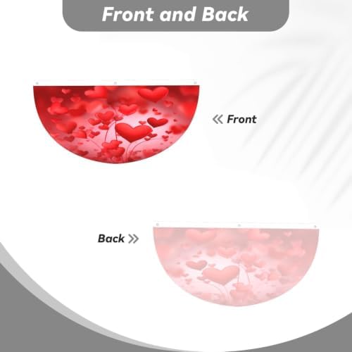 Love Heart Shape Semicircular Hanging Decorative Bunting Flag 2pcs - Image 2