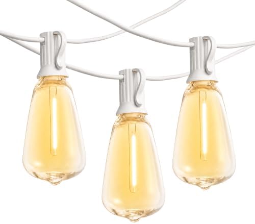 Banord ST38 Outdoor String Lights, 25FT White Patio Lights with 13 Bulbs by Banord