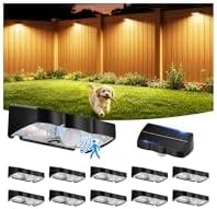 VOLISUN Motion Sensor Solar Fence Lights Outdoor 12 Pack, IP65 Waterproof, 3 Modes (High/Low/Steady-On) Dusk to Dawn Backyard Lights, 3000K Warm White Motion Sensor Outdoor Lights for Garden Yard Deck by VOLISUN