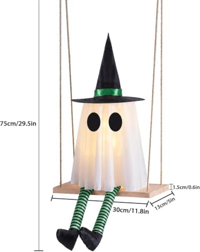 Halloween Swinging Ghost Outdoor Decor, Spooky Hanging Ghosts Decorations - Image 2