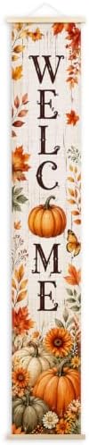 Welcome Fall Pumpkin Porch Door Banner Wall Decorations 8x47 by Unknown