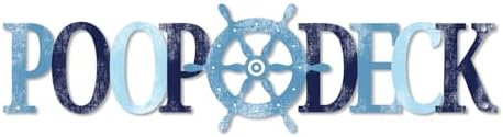 Putuo Decor Poop Deck Metal Wall Decor, Nautical Bathroom Wall Hanging, Funny Restroom Coastal Hanging Sign for Home Bathroom by PUTUODECOR