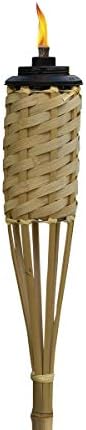TIKI Bamboo Tiki Torches 12-Pack – Weather-Resistant Outdoor Décor with Easy-Pour Wide-Mouth Canister Refill for Patio, Garden, Backyard, and Parties, 57-Inch Citronella Torches - Image 2