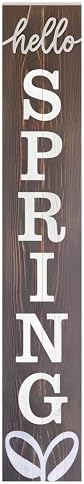8"x48" Spring Welcome Sign for Front Porch, Hello Spring Porch Sign for Front Door Durable PVC Welcome Home Decorations for Outdoors p (Design 4) - Image 2
