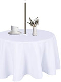 LUSHVIDA Round Outdoor Tablecloth with Umbrella Hole 90 Inch White by LUSHVIDA