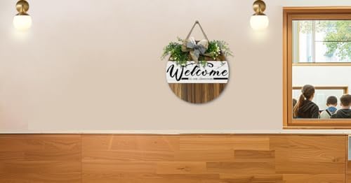 Welcome to Our Classroom Door Wreath Welcome Back to School Door Hanger Teacher Supplies Wooden Plaque Decoration Door Sign 12×12 Inch for Wall Porch - Image 2