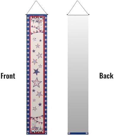 doginthehole 4th of July Door Banner Patriotic Porch Sign Banner Decoration Sunflowers American Flag Front Door Hanging Banners for Independence Day Memorial Day Welcome Home Decoration - Image 3